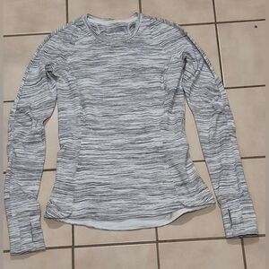 lululemon athletica Striped Gray Long Sleeve Top